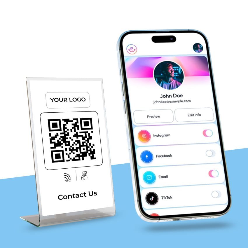 Digital Social Media Link-Tree With Stand