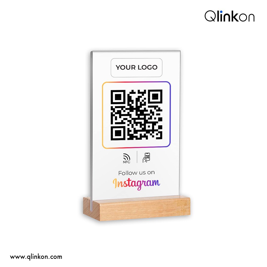 Instagram Wooden Base QR Stand 4x6, 4x8