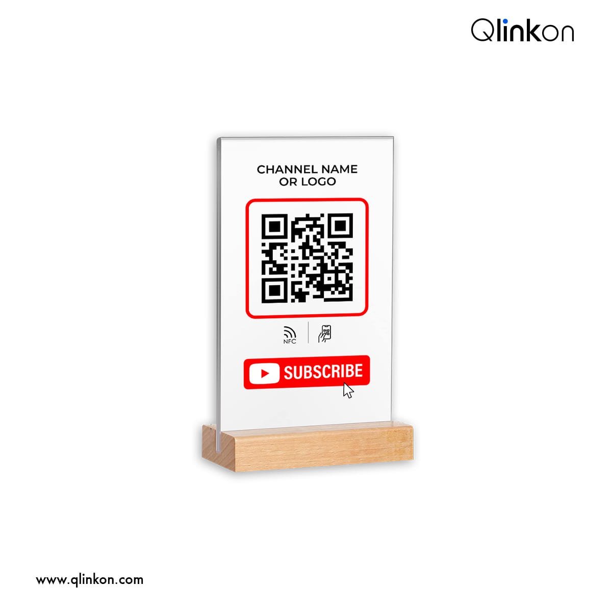 YouTube Wooden Base QR Stand 4x6, 4x8